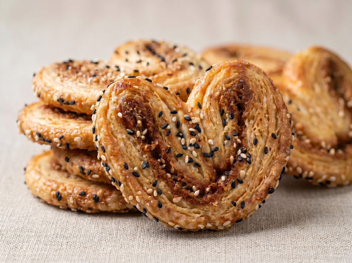 Palmiers (Pack of 6, black & white sesame)